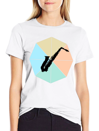 Saxophone Graphic Tee - Musical Instrument Print