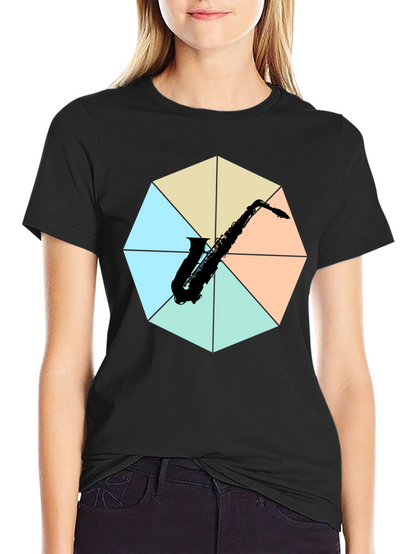Saxophone Graphic Tee - Musical Instrument Print