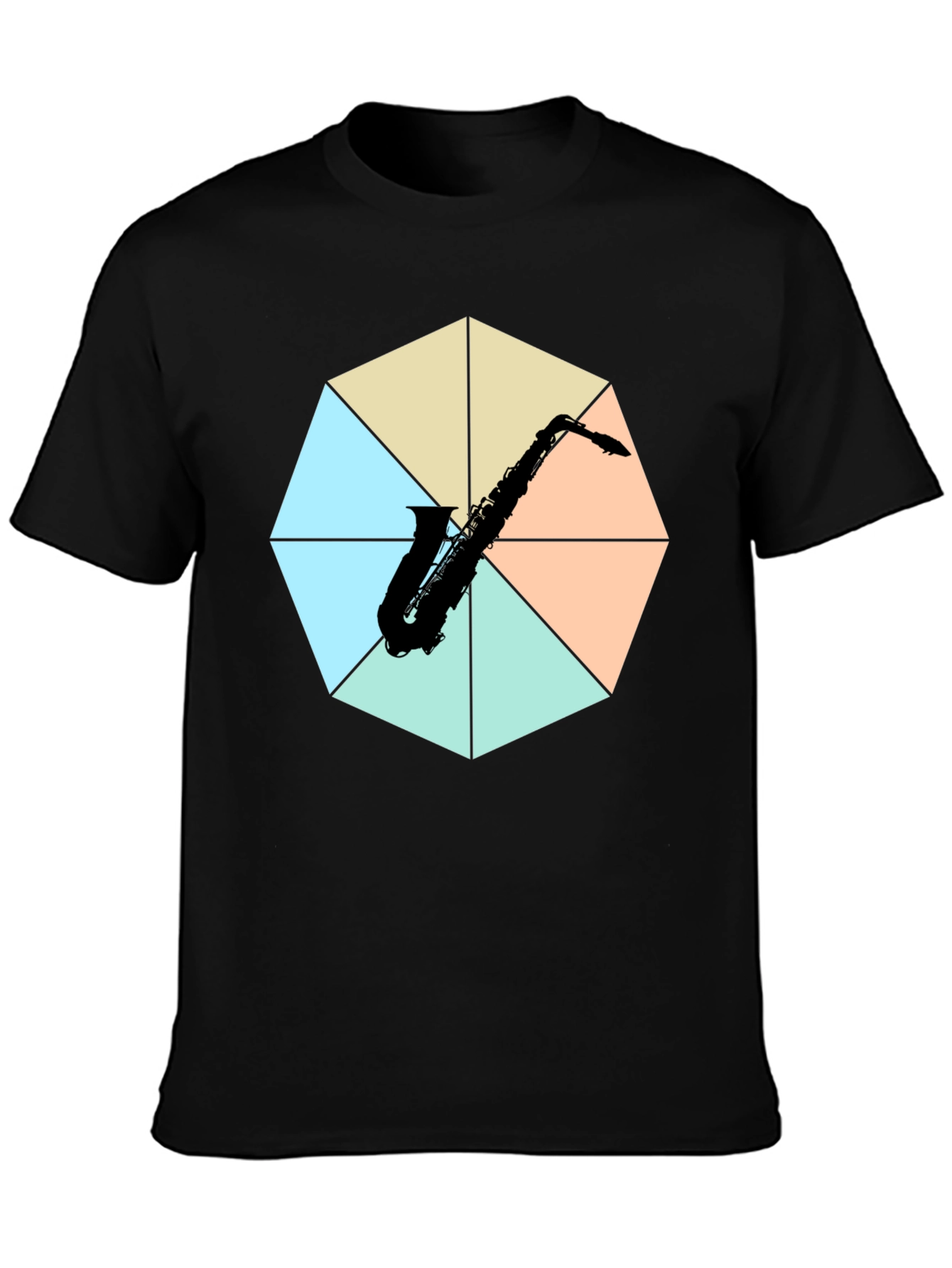 Saxophone Graphic Tee - Musical Instrument Print