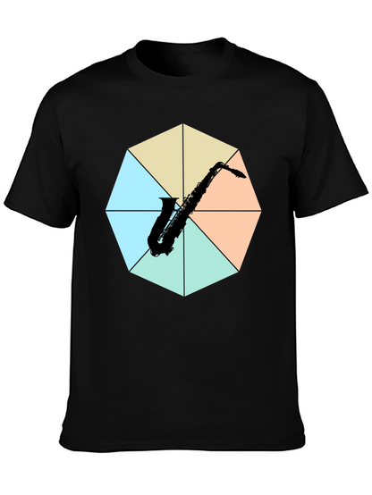 Saxophone Graphic Tee - Musical Instrument Print