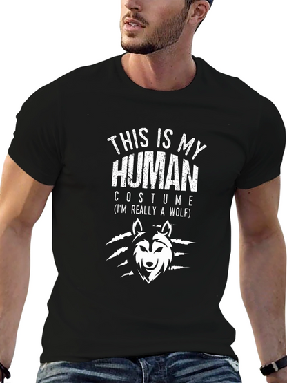 This Is My Human Costume Wolf Graphic Novelty T-Shirt