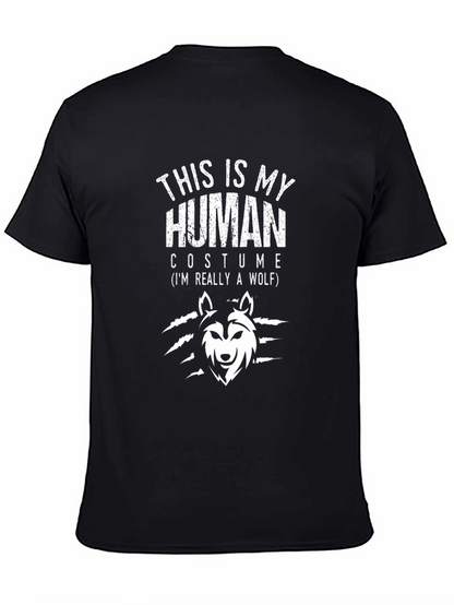 This Is My Human Costume Wolf Graphic Novelty T-Shirt