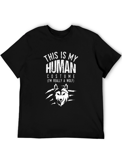 This Is My Human Costume Wolf Graphic Novelty T-Shirt