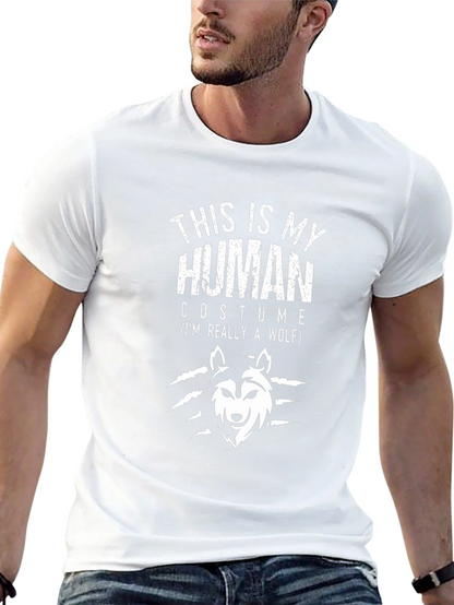 This Is My Human Costume Wolf Graphic Novelty T-Shirt