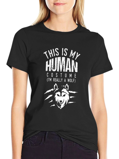 This Is My Human Costume Wolf Graphic Novelty T-Shirt
