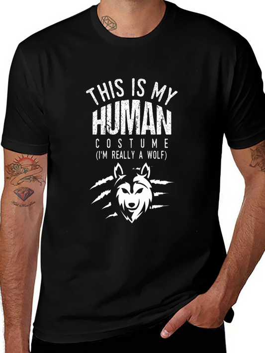 This Is My Human Costume Wolf Graphic Novelty T-Shirt