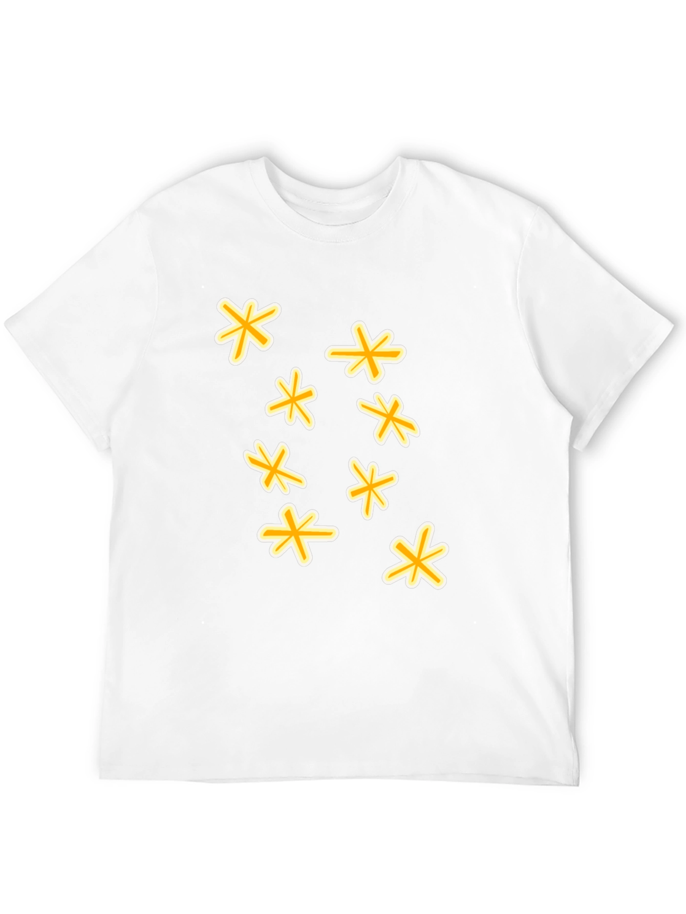 Black T-Shirt with Floral Star Design
