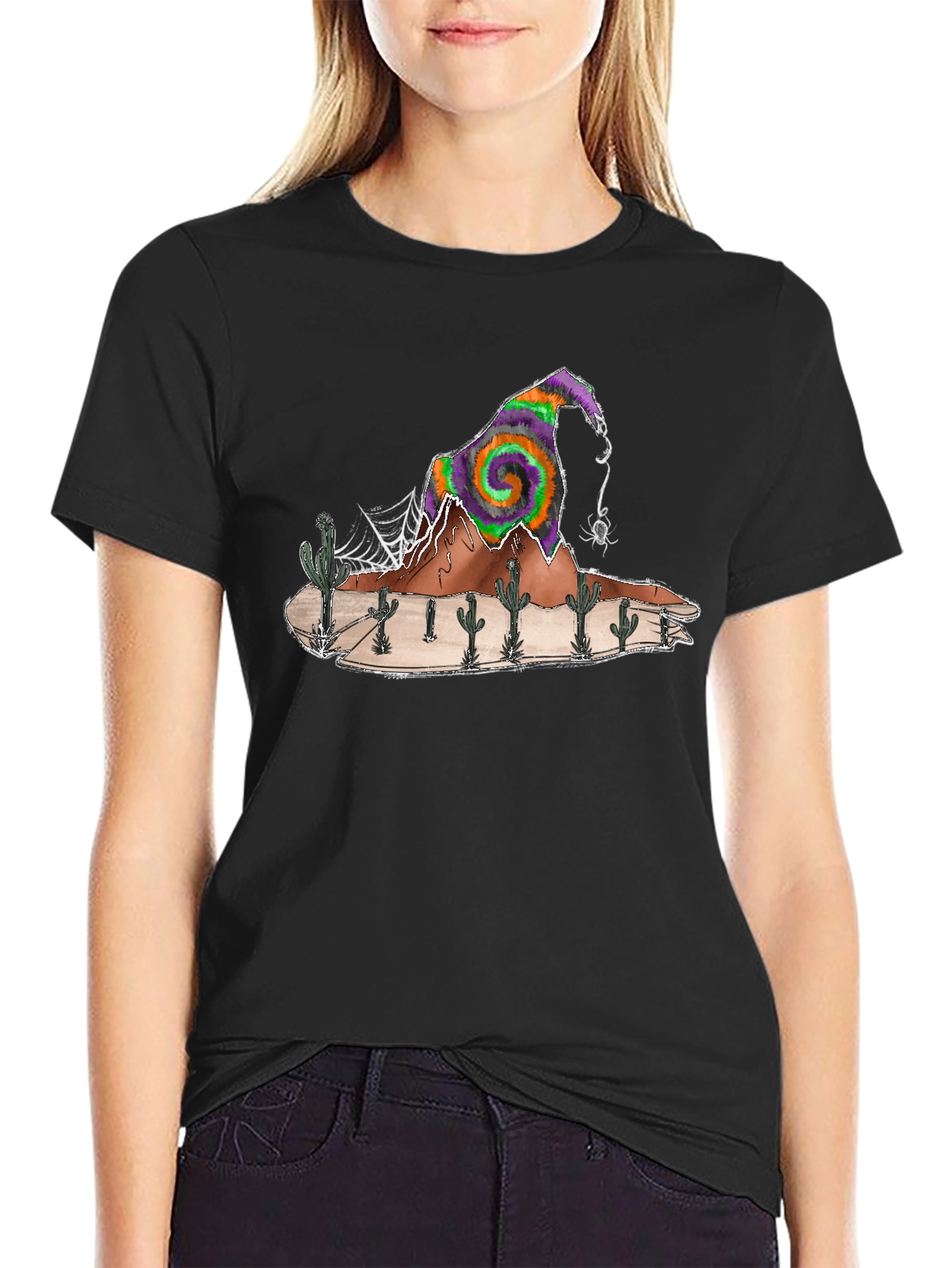 Desert Witch Hat T-Shirt - Halloween Cactus