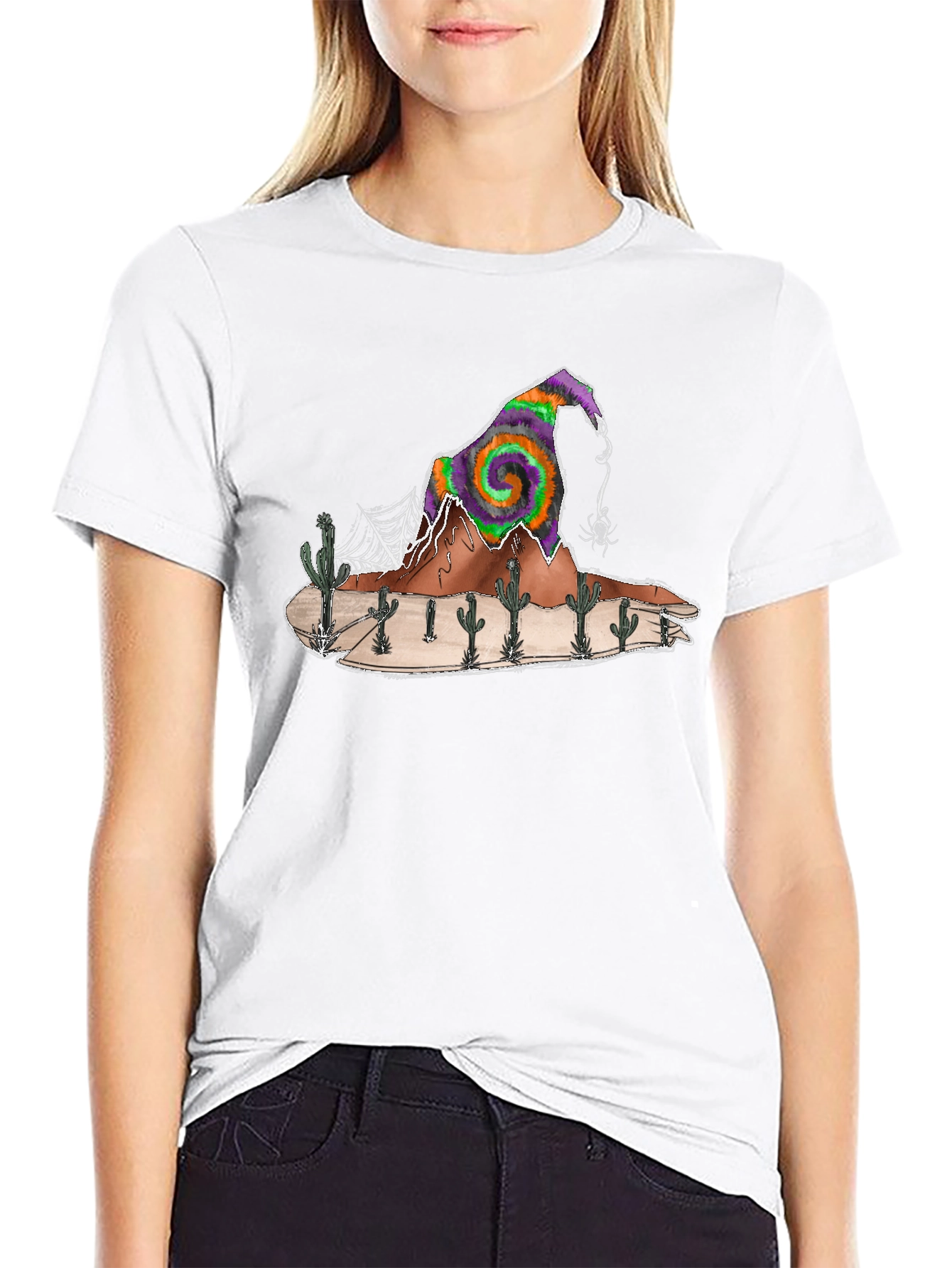 Desert Witch Hat T-Shirt - Halloween Cactus