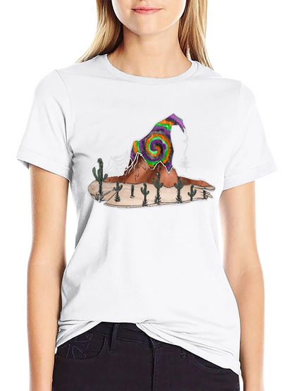 Desert Witch Hat T-Shirt - Halloween Cactus