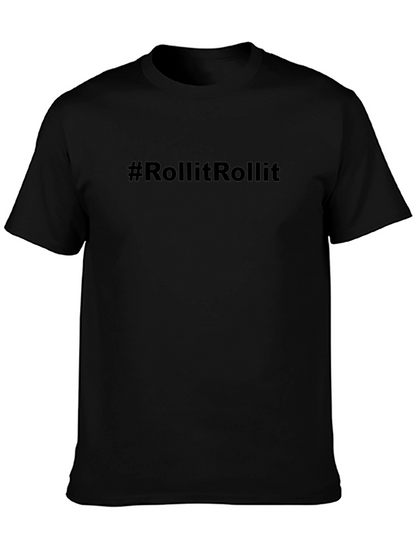 #RollItRollIt Black Graphic Tee - Trendy Casual Style