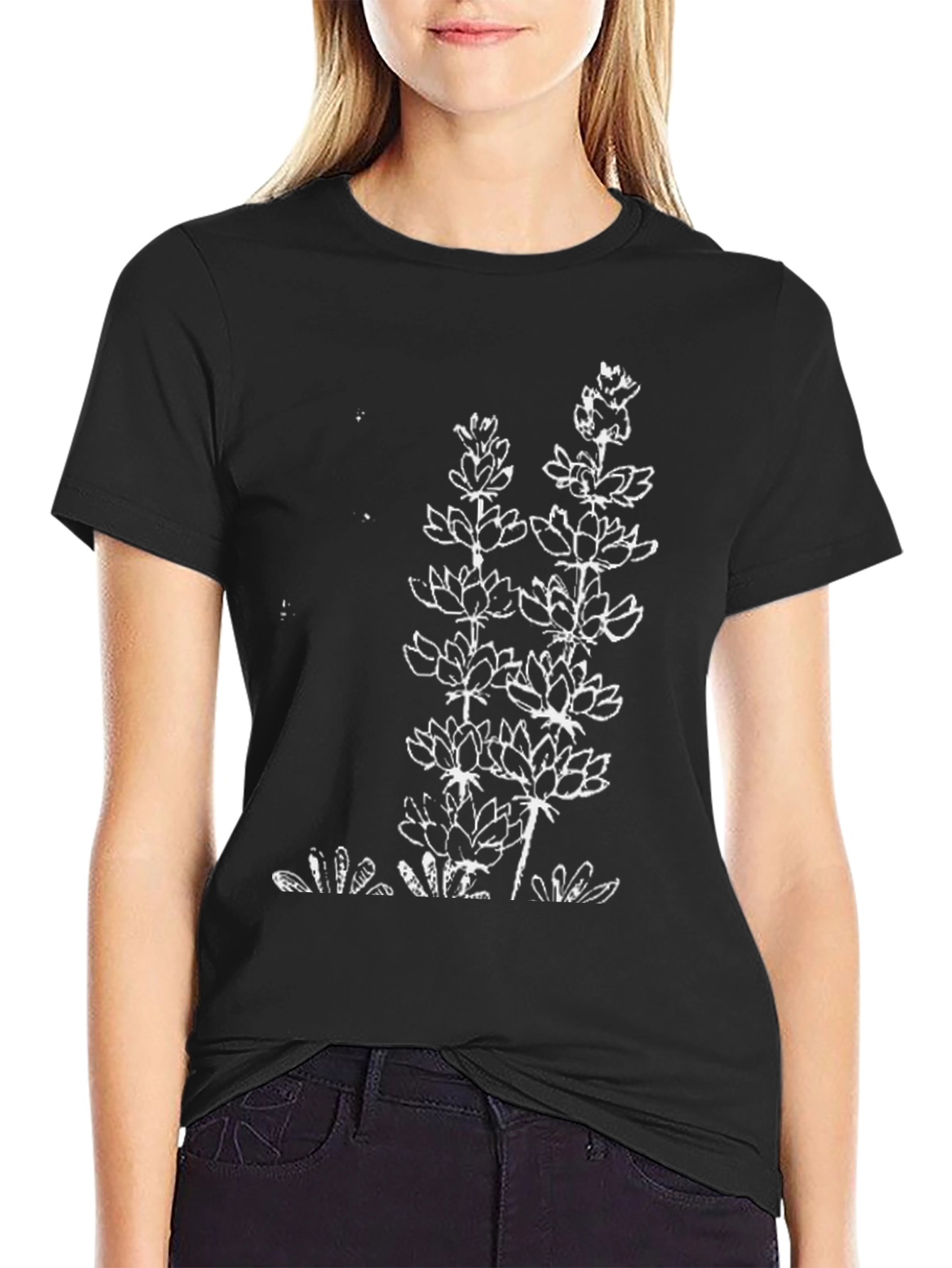 Floral Graphic Tee - Black