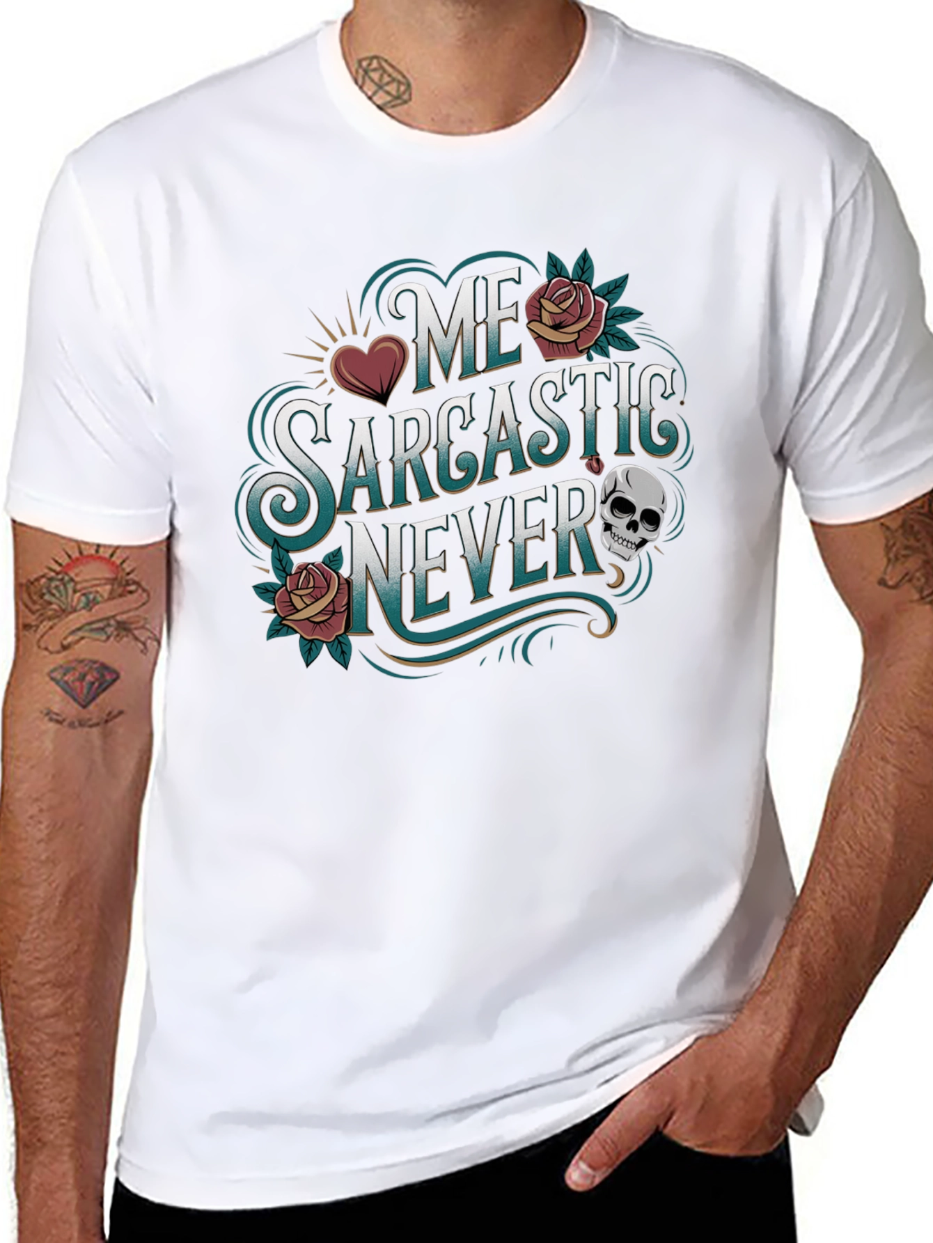 Sarcastic Never Graphic Tee - Funny Statement T-Shirt