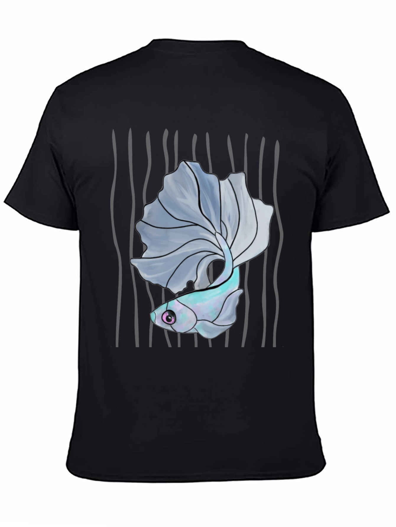 Betta Fish Graphic Tee - Mens Black T-Shirt