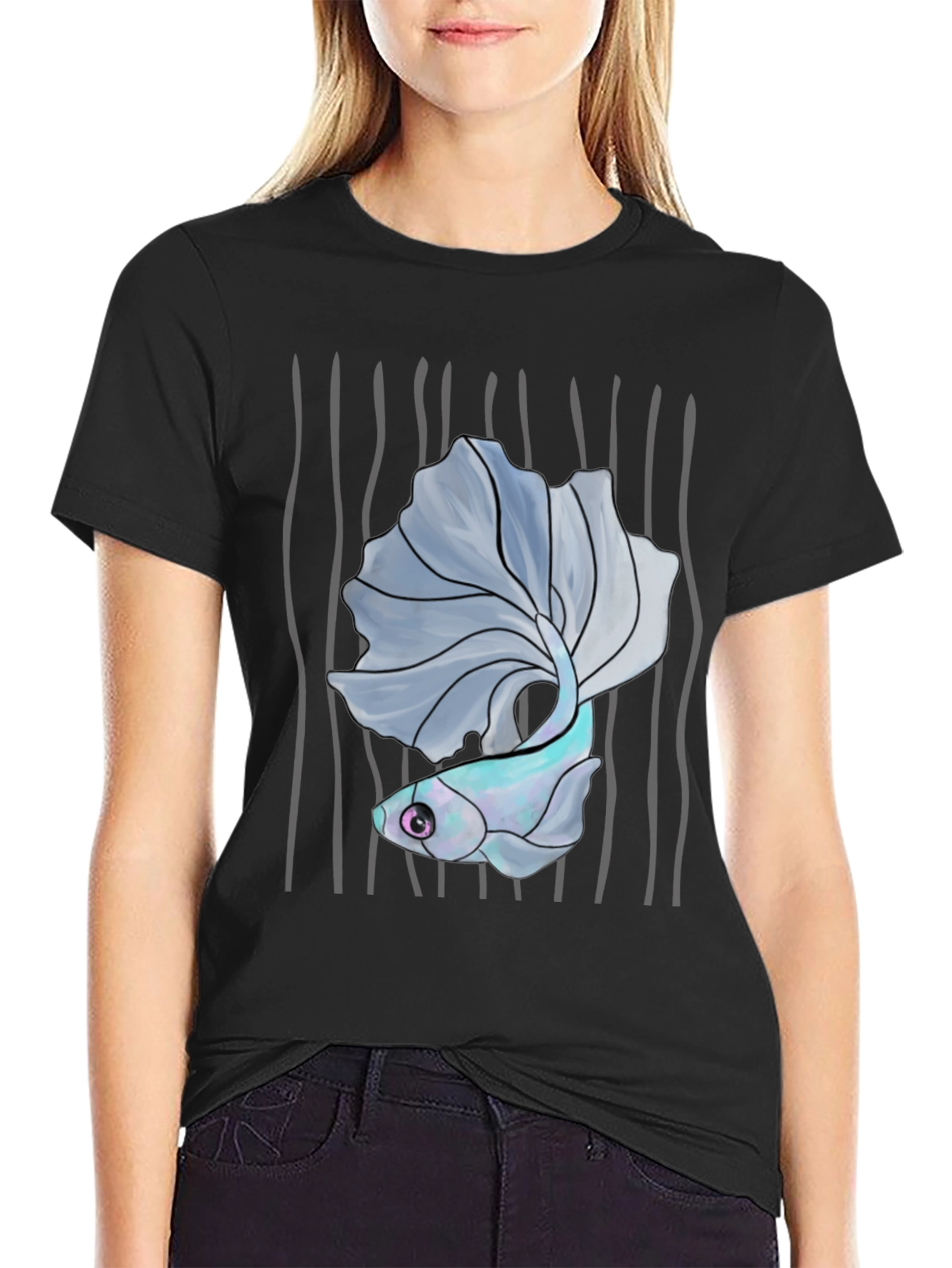 Betta Fish Graphic Tee - Mens Black T-Shirt