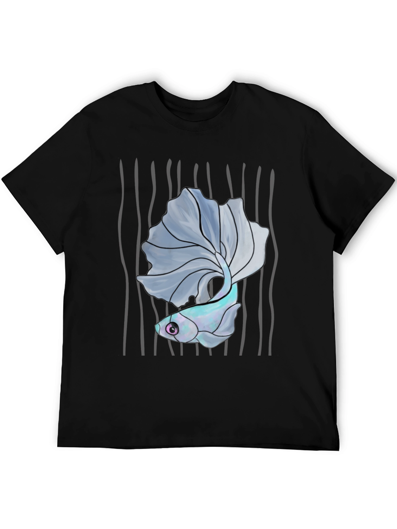 Betta Fish Graphic Tee - Mens Black T-Shirt