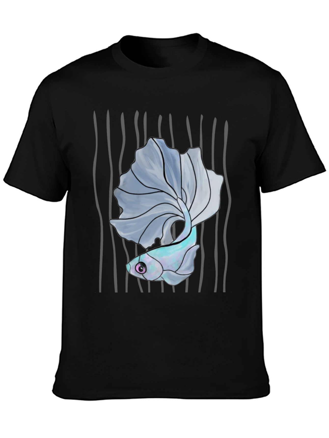Betta Fish Graphic Tee - Mens Black T-Shirt