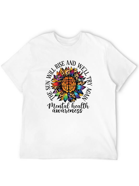 Mental Health Awareness Sunflower Brain T-Shirt