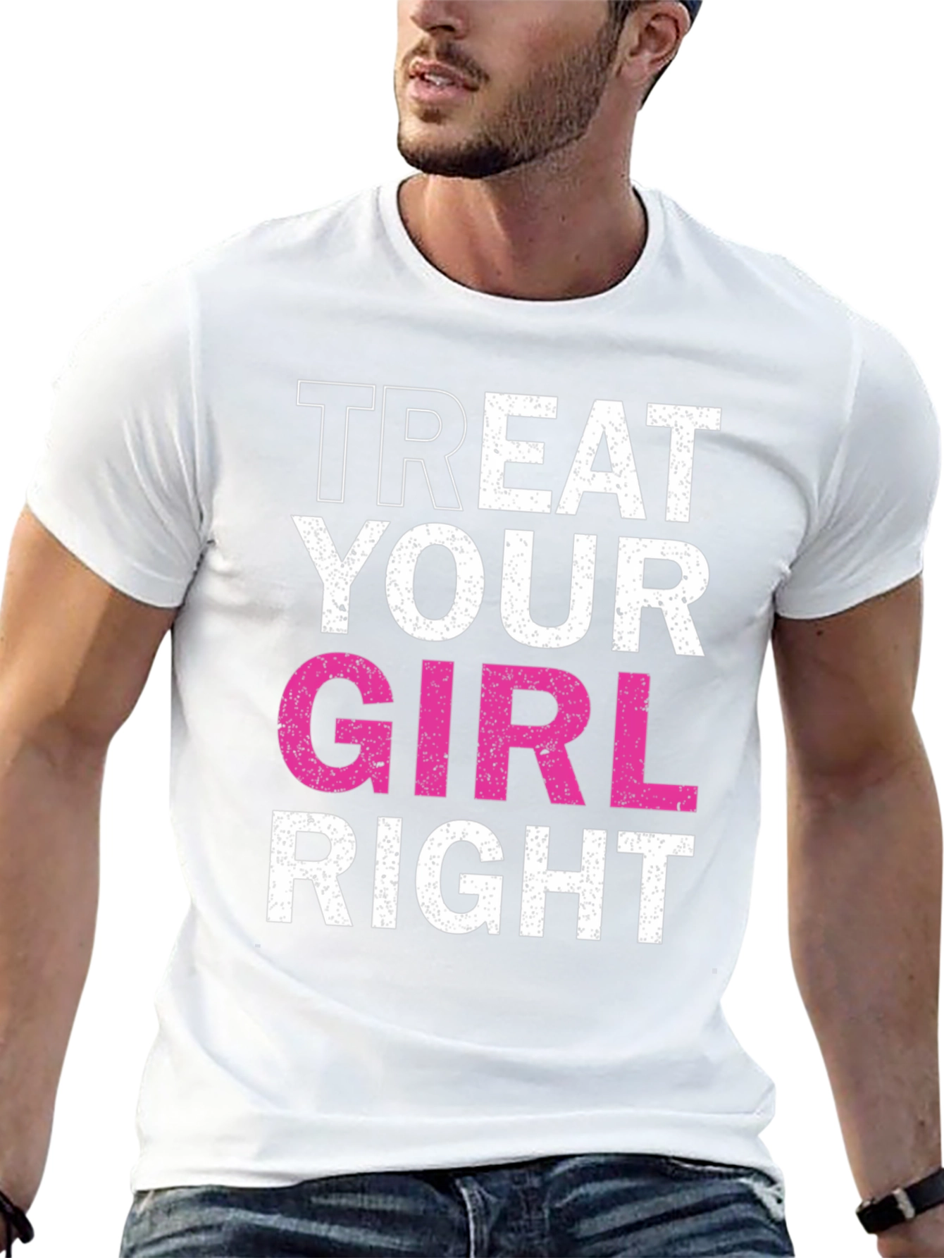 Treat Your Girl Right Black Graphic Tee