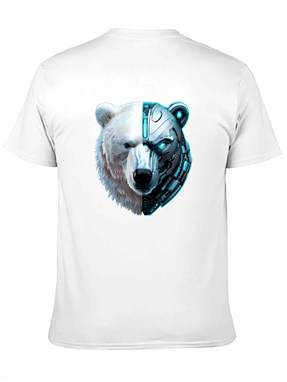 Cyber Bear Graphic Tee - Black Cotton T-Shirt