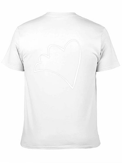 Minimalist Heart Outline Black T-Shirt