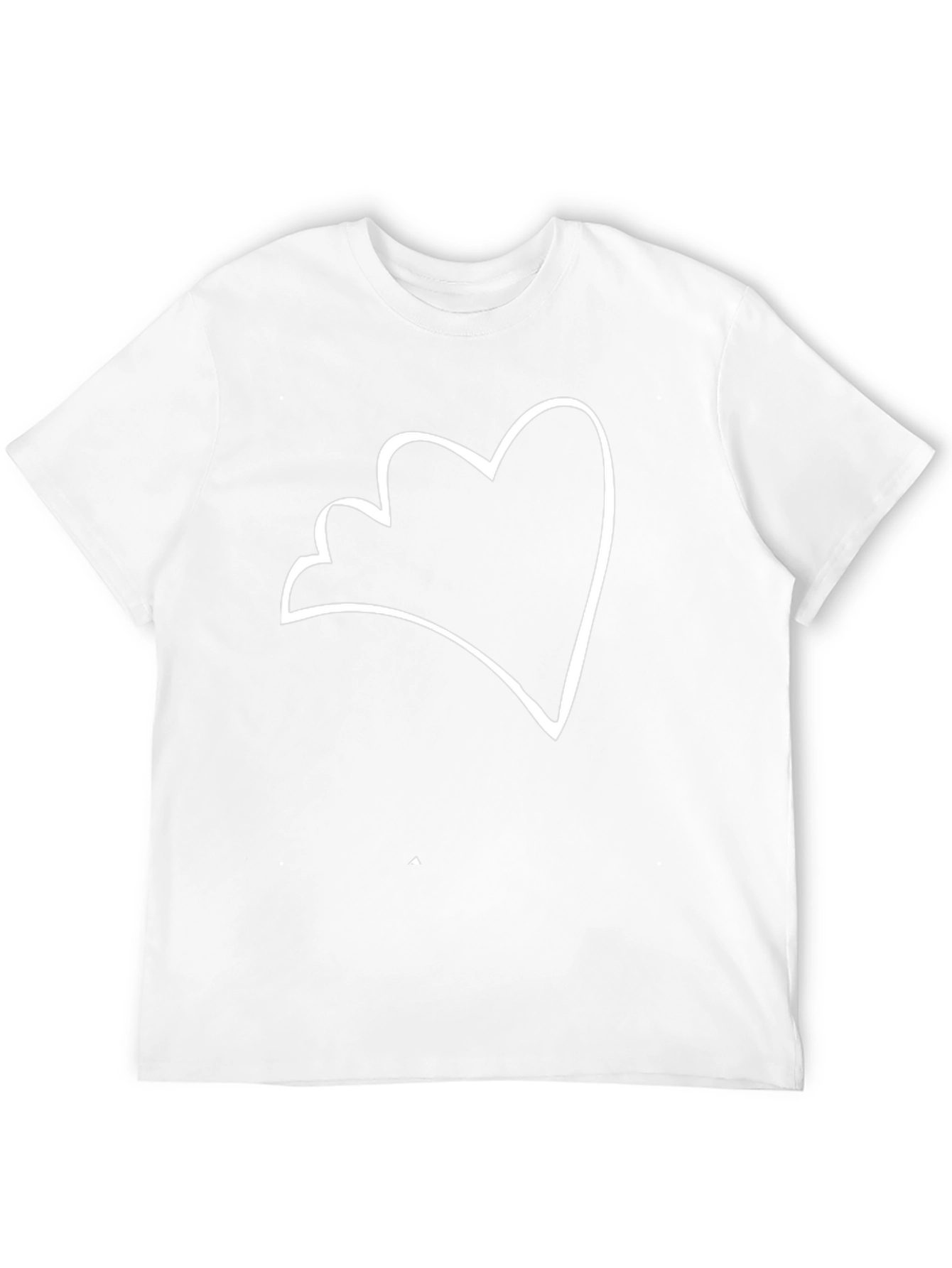 Minimalist Heart Outline Black T-Shirt