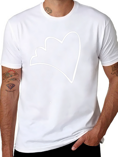 Minimalist Heart Outline Black T-Shirt