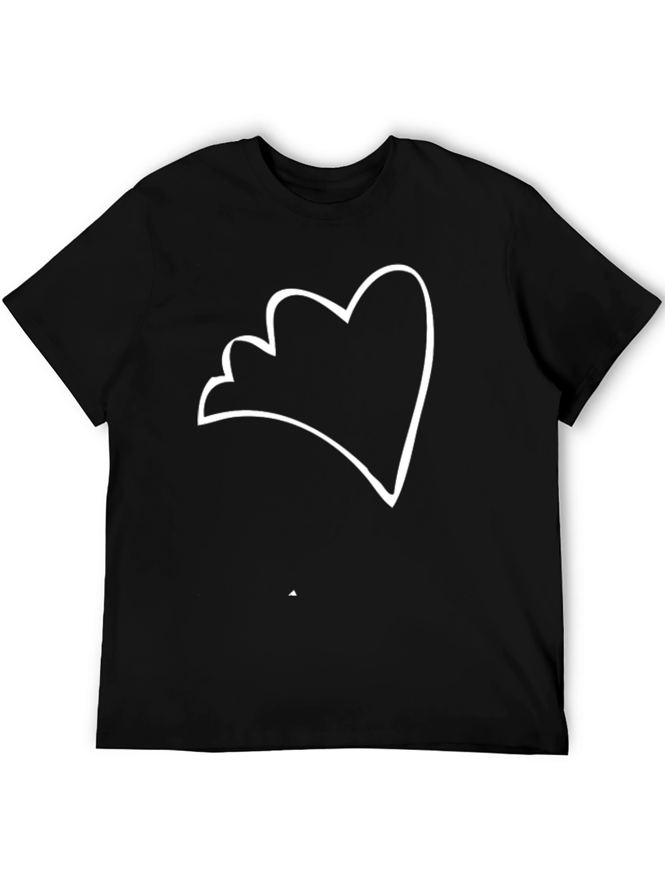Minimalist Heart Outline Black T-Shirt