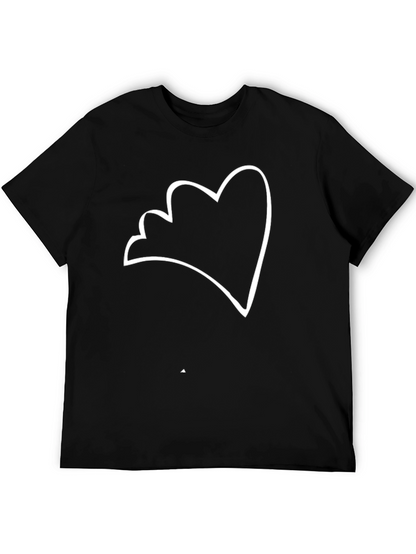 Minimalist Heart Outline Black T-Shirt