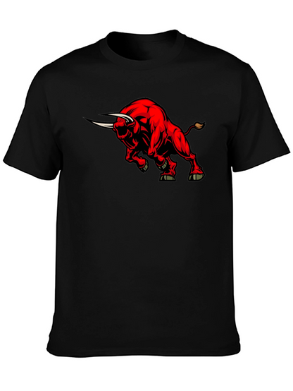 Red Bull Graphic Black T-Shirt - Bold Animal Design