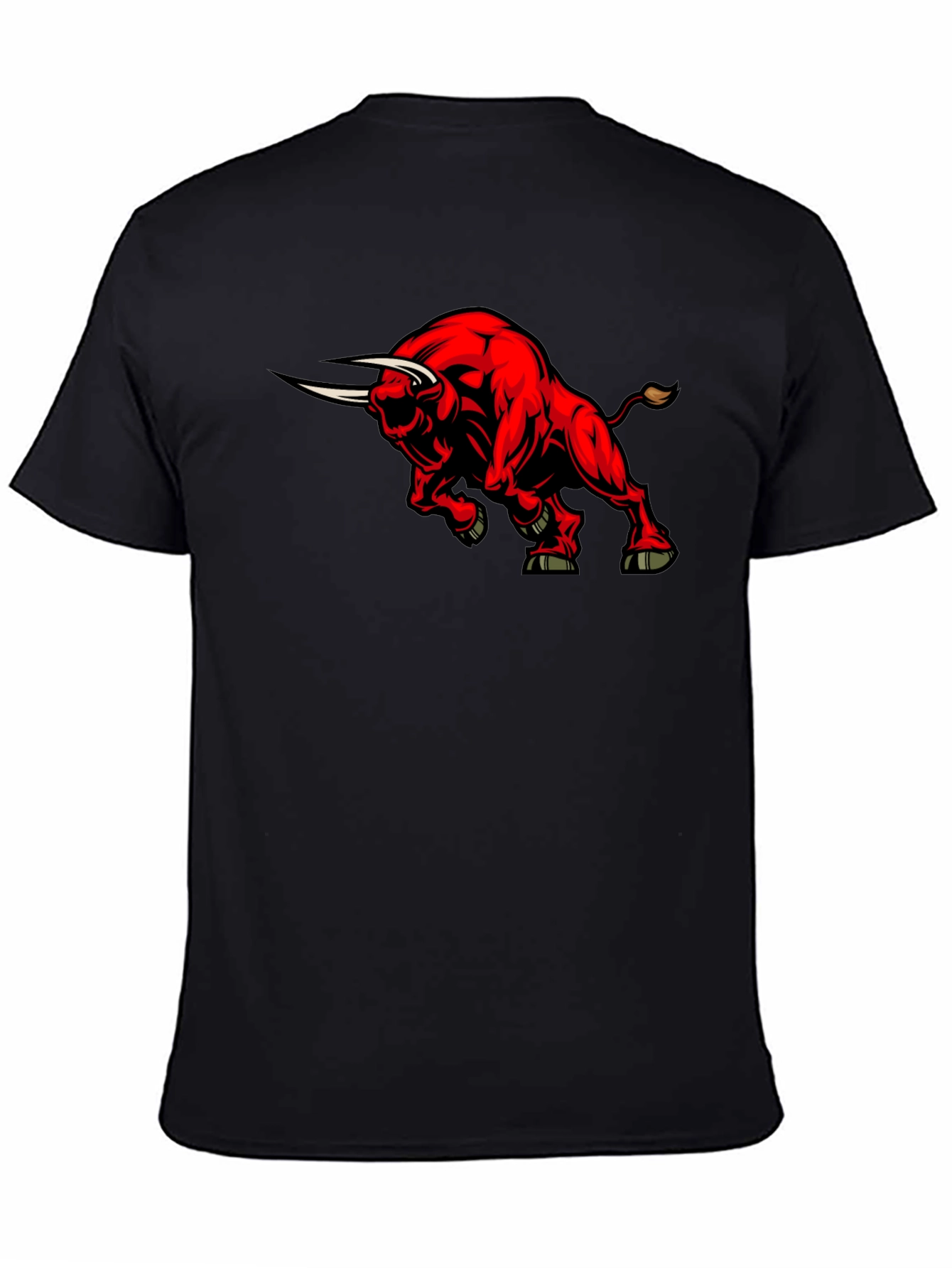 Red Bull Graphic Black T-Shirt - Bold Animal Design