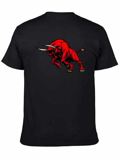 Red Bull Graphic Black T-Shirt - Bold Animal Design