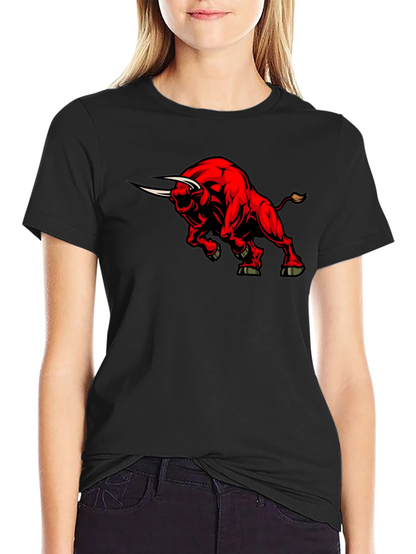 Red Bull Graphic Black T-Shirt - Bold Animal Design