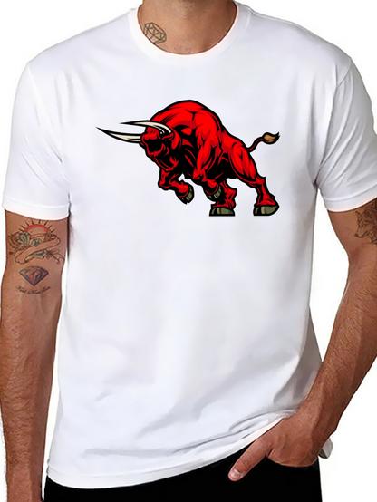 Red Bull Graphic Black T-Shirt - Bold Animal Design