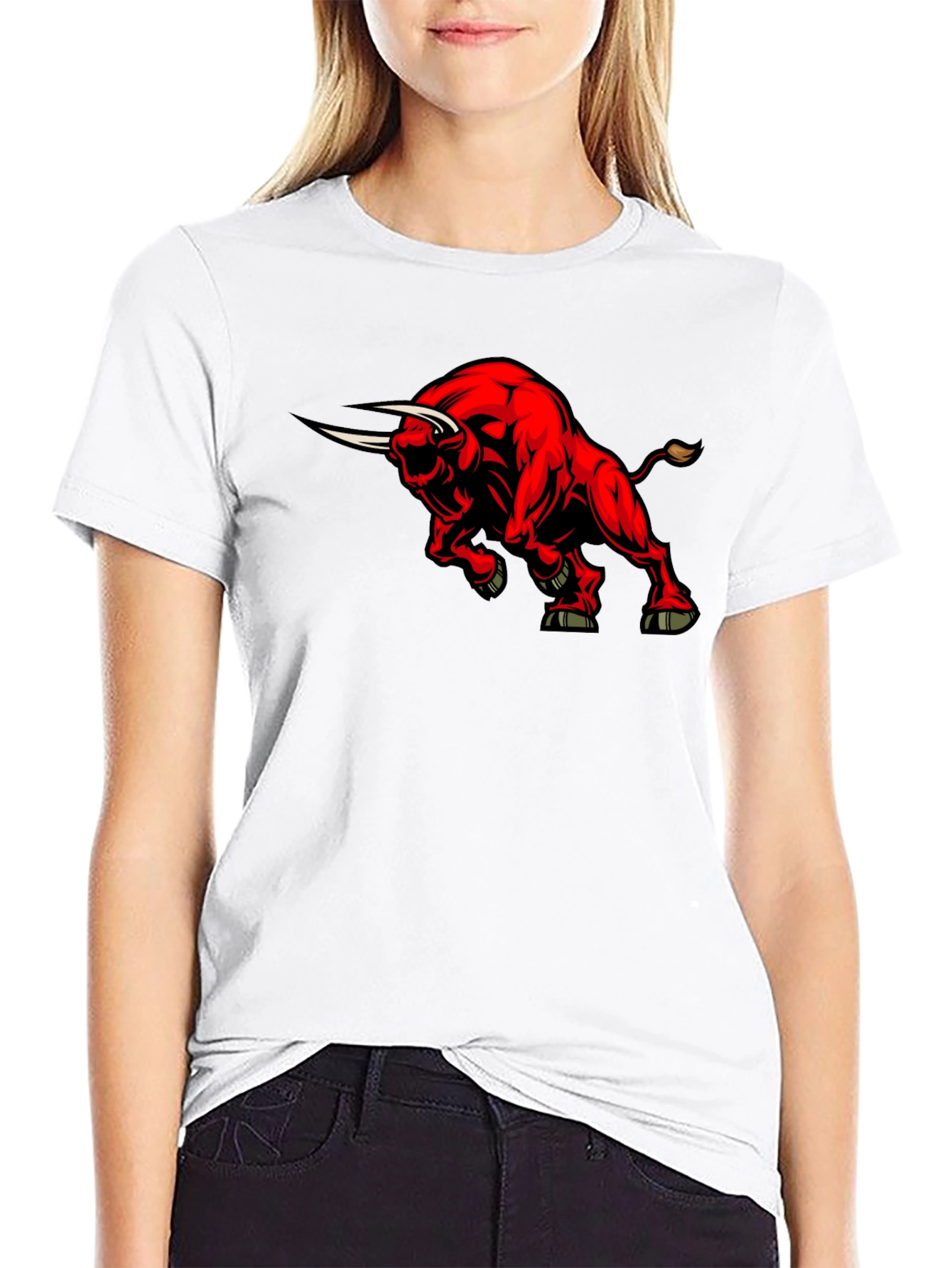 Red Bull Graphic Black T-Shirt - Bold Animal Design