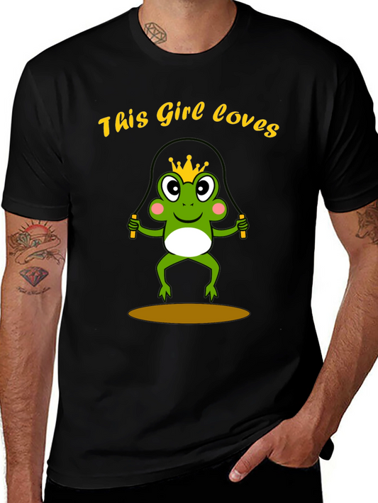 Girl Loves Frog Jumping Rope T-Shirt