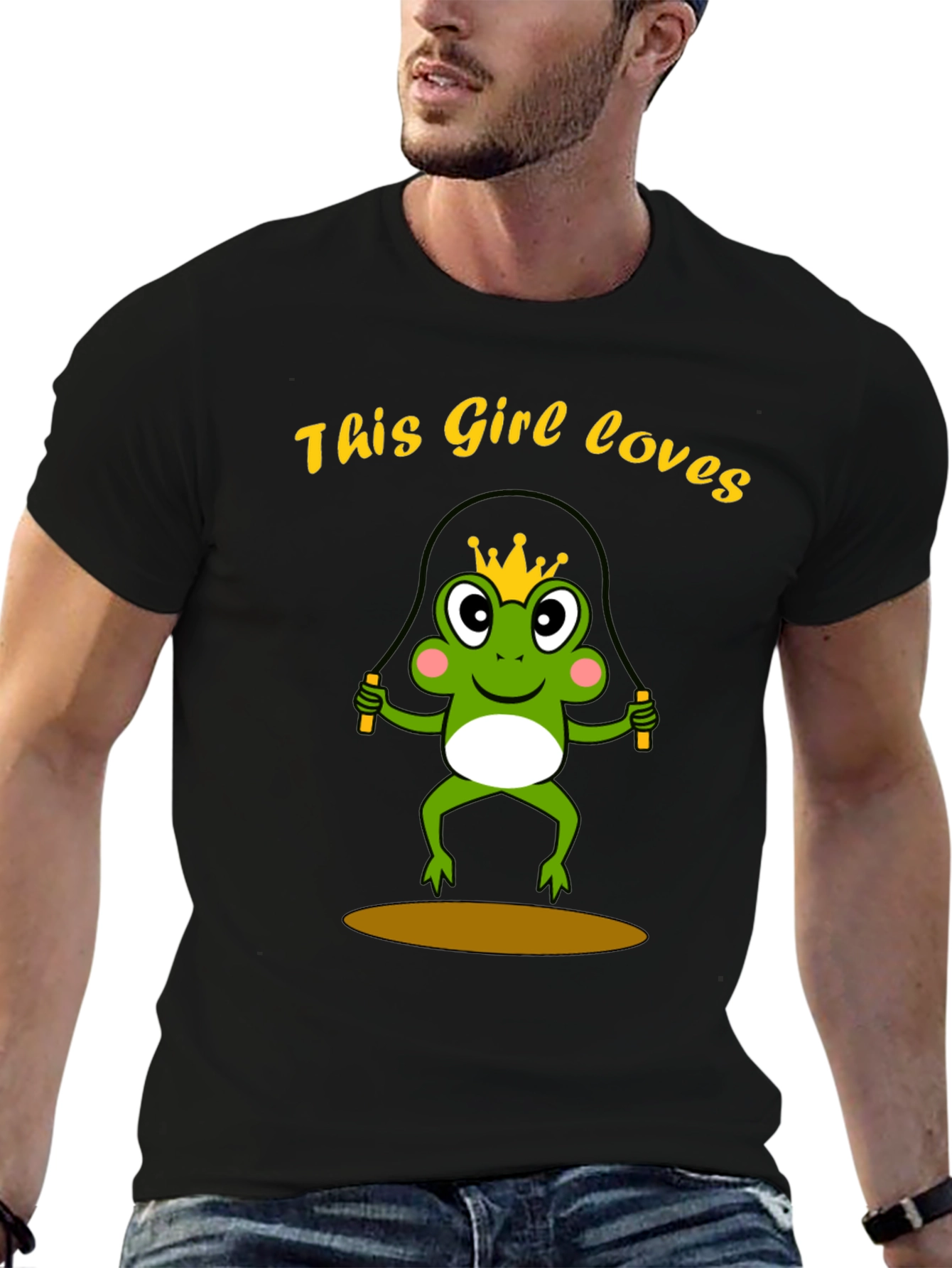 Girl Loves Frog Jumping Rope T-Shirt