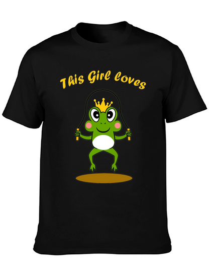 Girl Loves Frog Jumping Rope T-Shirt