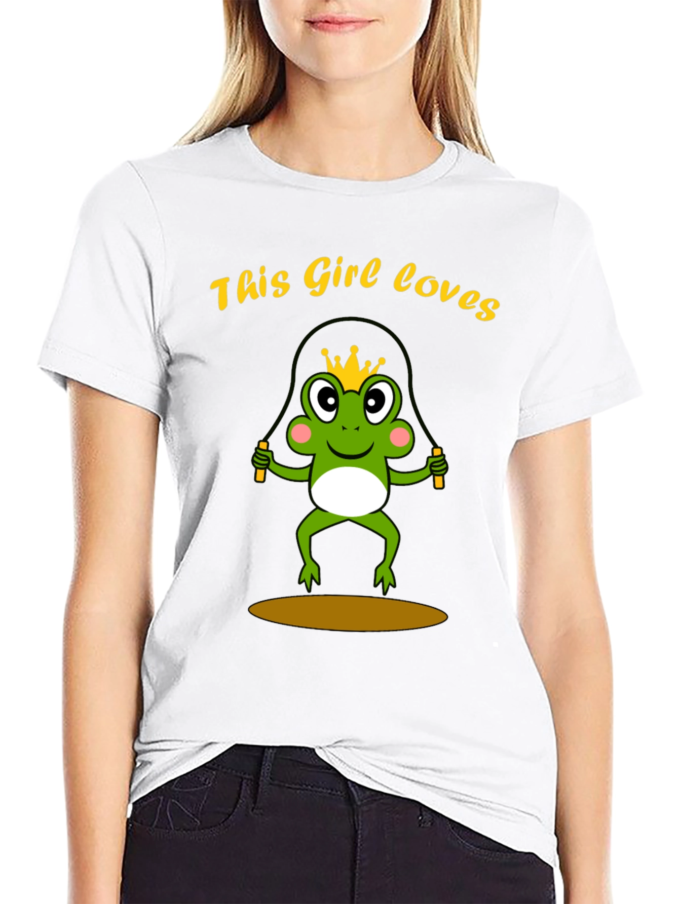 Girl Loves Frog Jumping Rope T-Shirt