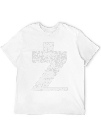 Distressed Z Graphic Tee - Black Cotton Casual Wear