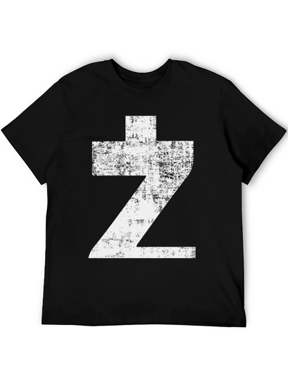 Distressed Z Graphic Tee - Black Cotton Casual Wear