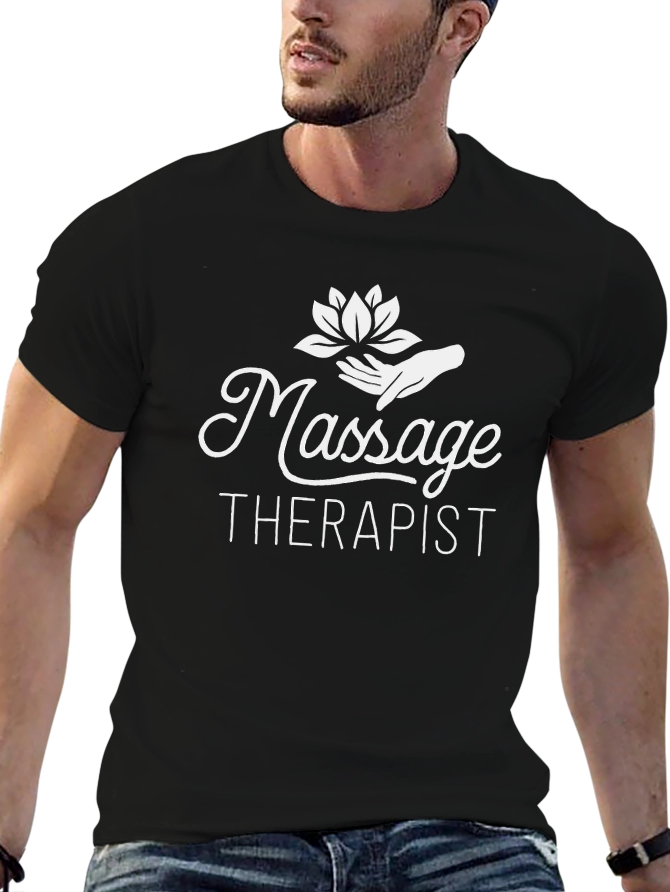 Massage Therapist T-Shirt - Black Cotton Blend