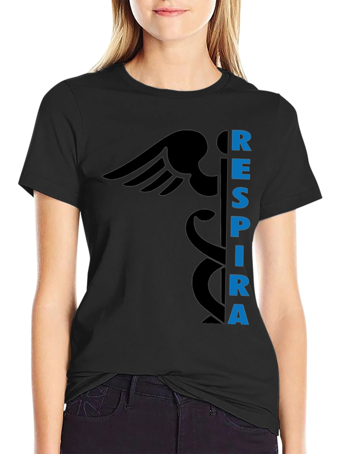 Respire Medical Symbol T-Shirt - Black
