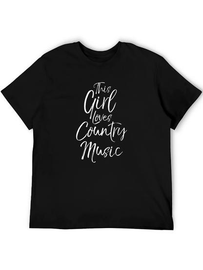 This Girl Loves Country Music Black T-Shirt