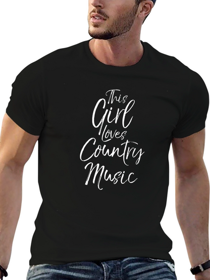 This Girl Loves Country Music Black T-Shirt