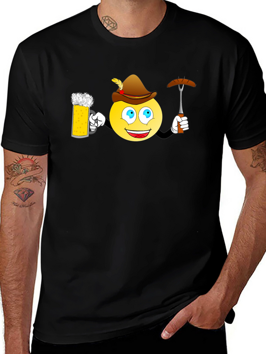 Oktoberfest Emoji T-Shirt - Beer and Bratwurst Fun!