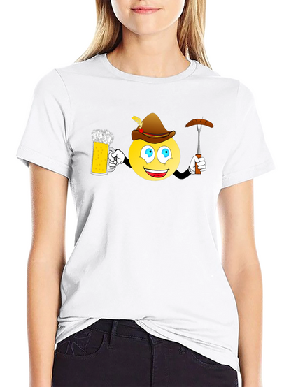 Oktoberfest Emoji T-Shirt - Beer and Bratwurst Fun!