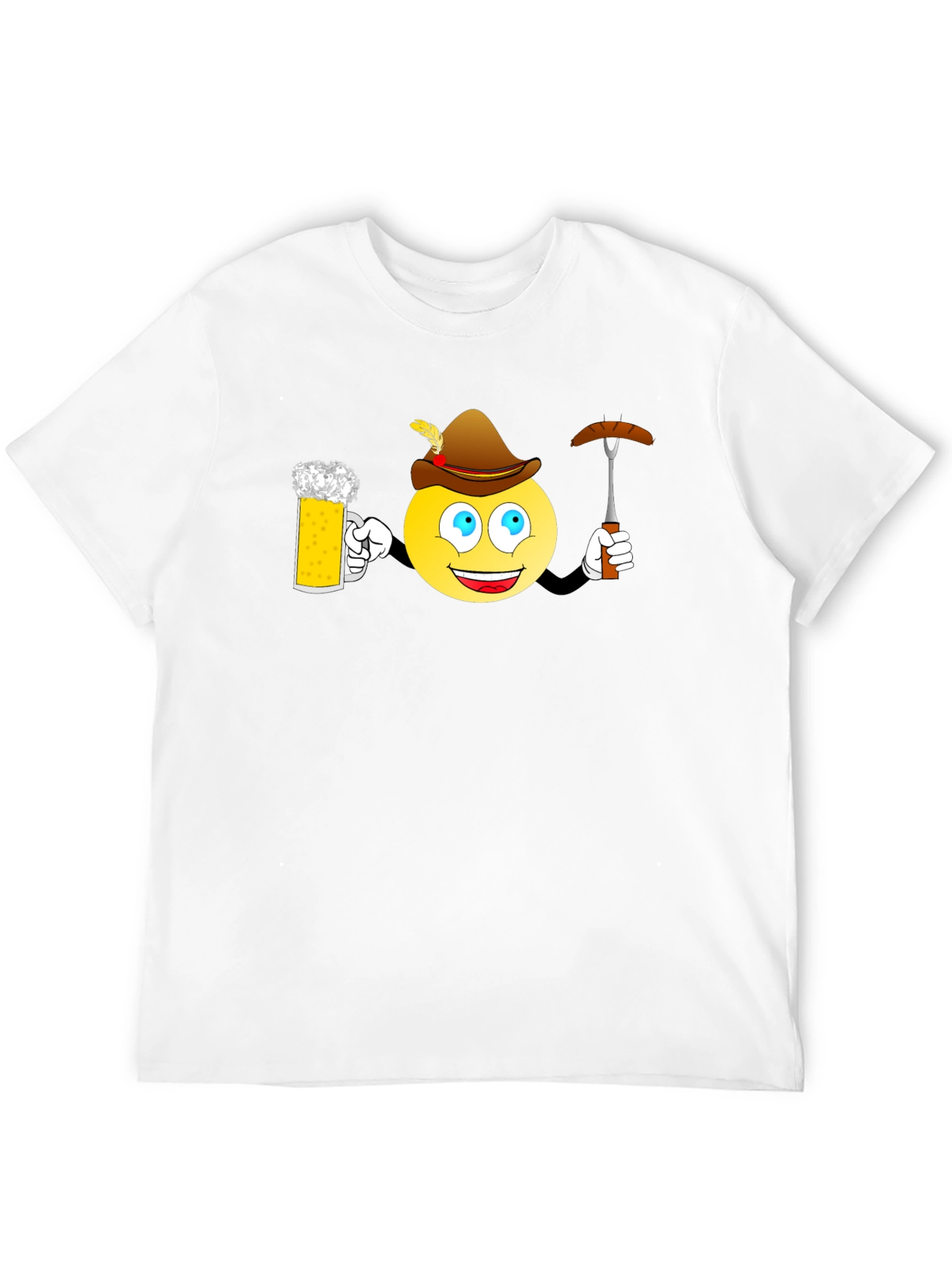 Oktoberfest Emoji T-Shirt - Beer and Bratwurst Fun!