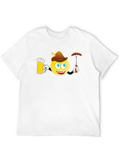 Oktoberfest Emoji T-Shirt - Beer and Bratwurst Fun!