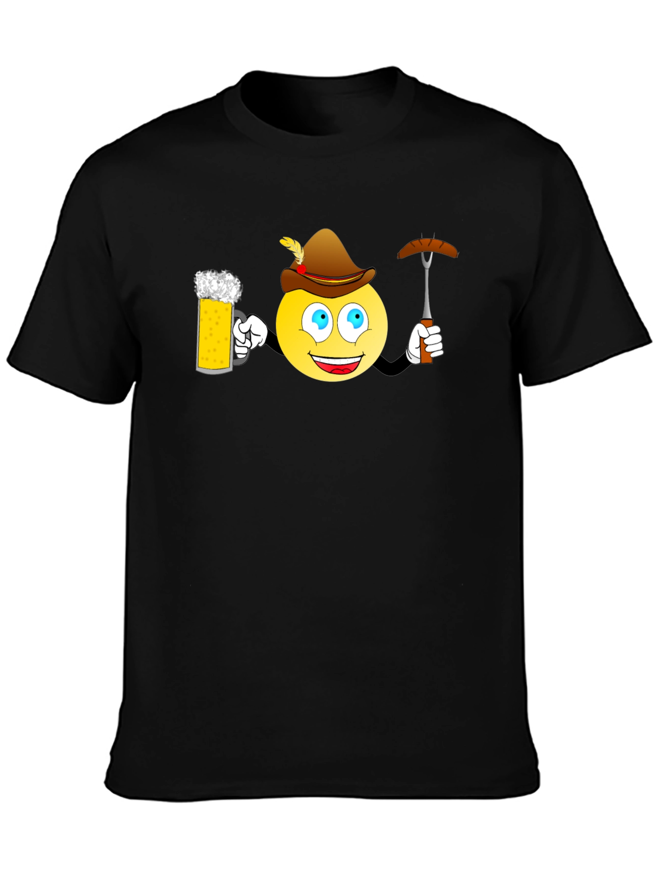 Oktoberfest Emoji T-Shirt - Beer and Bratwurst Fun!